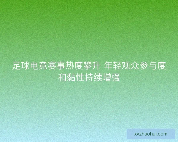 足球电竞赛事热度攀升 年轻观众参与度和黏性持续增强